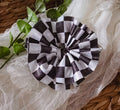 4" shredded checkered holographic bow