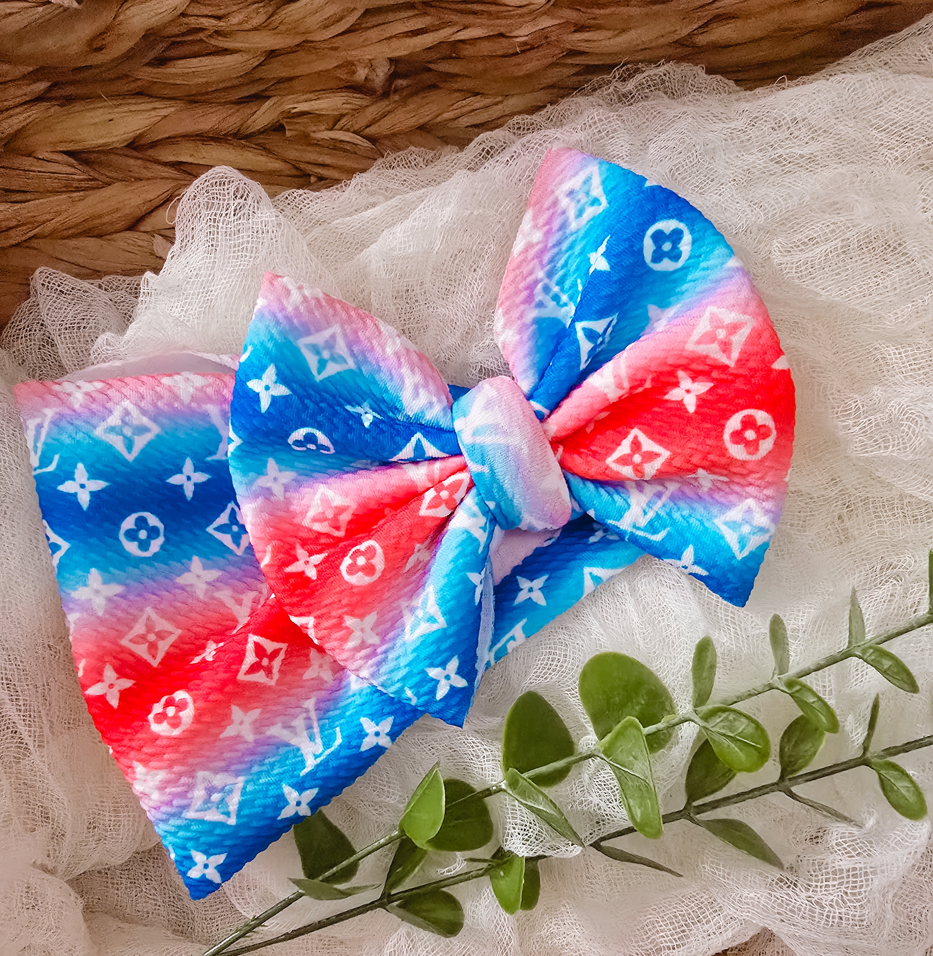 Red, white,& Blue LV headwrap