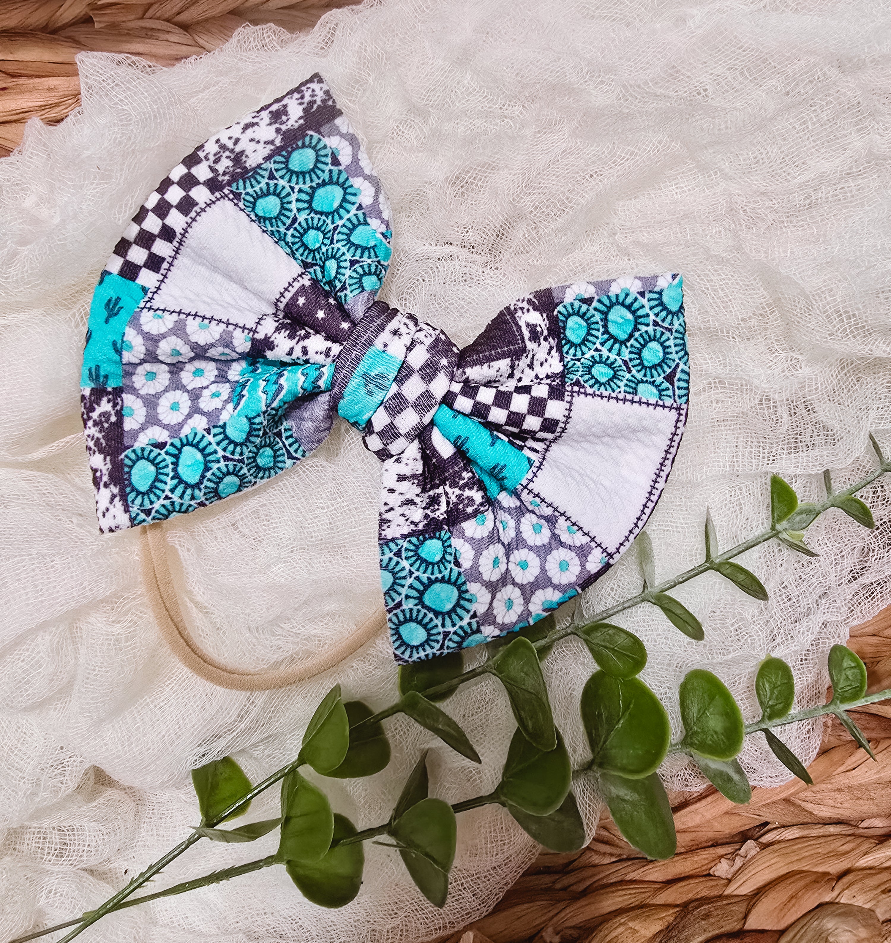 Checkered turquoise