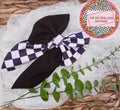 Two toned black & checkered sailor bow